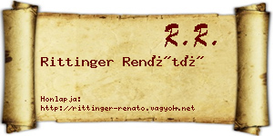 Rittinger Renátó névjegykártya